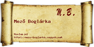 Mező Boglárka névjegykártya